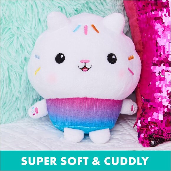 🆕 Kids White Cakey Cat Purr-ific Plush Super Soft Colorful Fabric Pandy Paw Toy - Picture 4 of 9